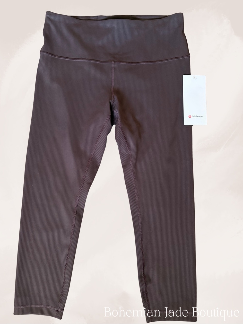 Lululemon Wunder Train Ribbed High-Rise Crop 23” Leggings NWT Size 10 Espresso - Picture 3 of 9